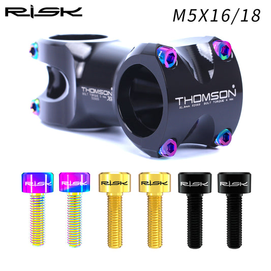 RISK Road Mountain Bike Titanium Stem Bolts (6pcs) M5x16/18mm RT019-020